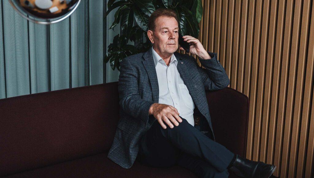 Salesperson talking on phone