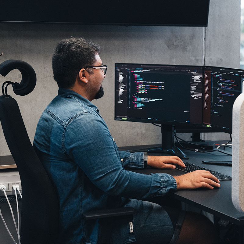man working in his desk